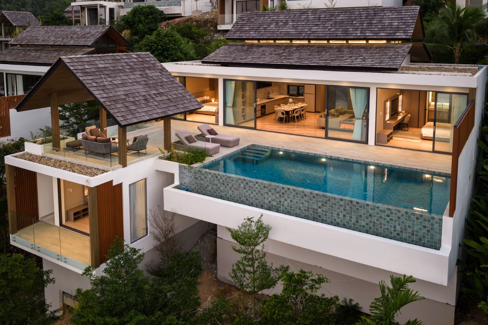 VILR-0081: Brand-new modern thai style sea view villa with 3 bedroom and private pool, located in Bang Por