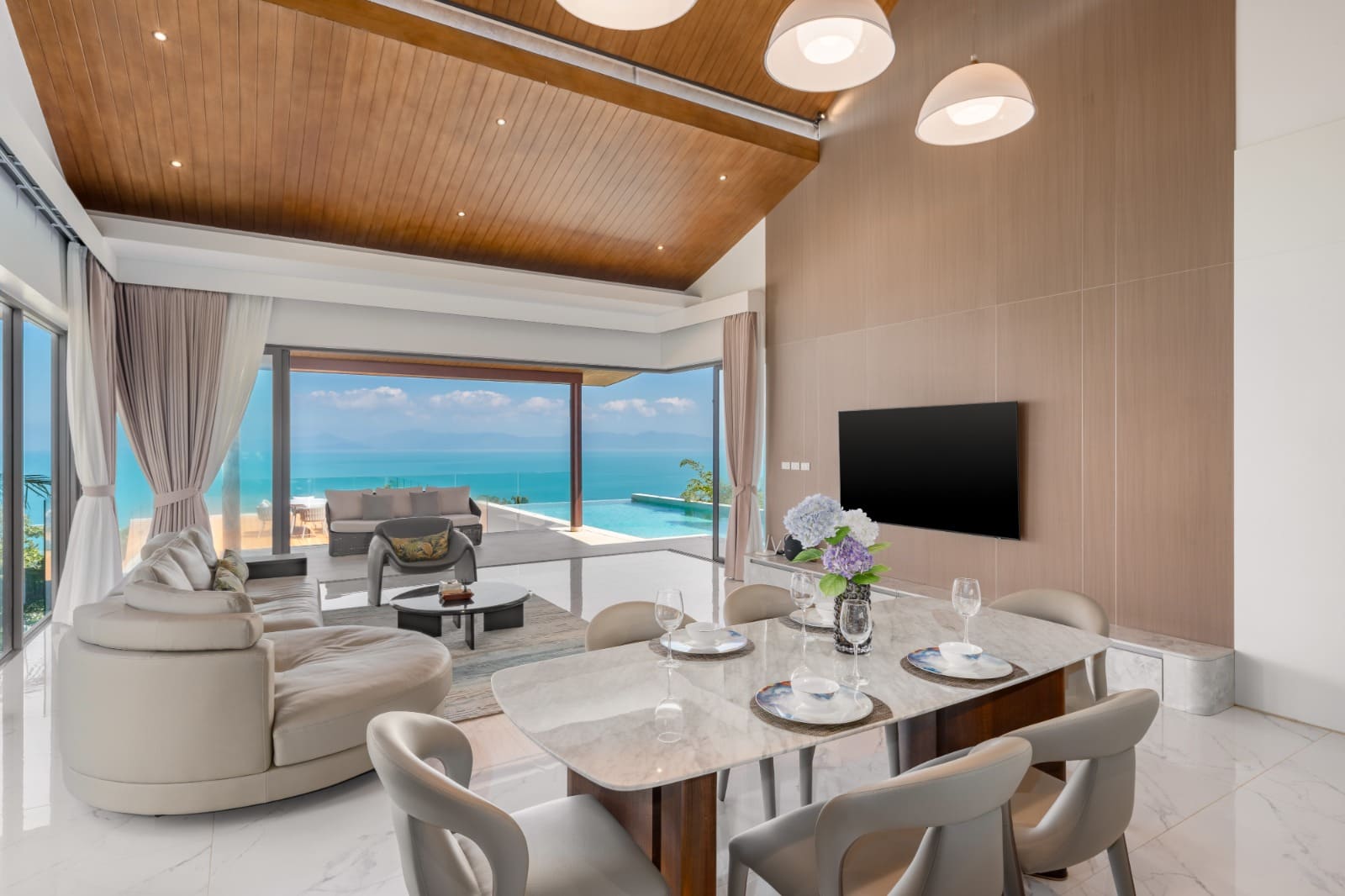 VILR-0082: Brand-new 3-bedroom modern thai-style villa with infinity pool & panoramic sunset sea views in Bang Por