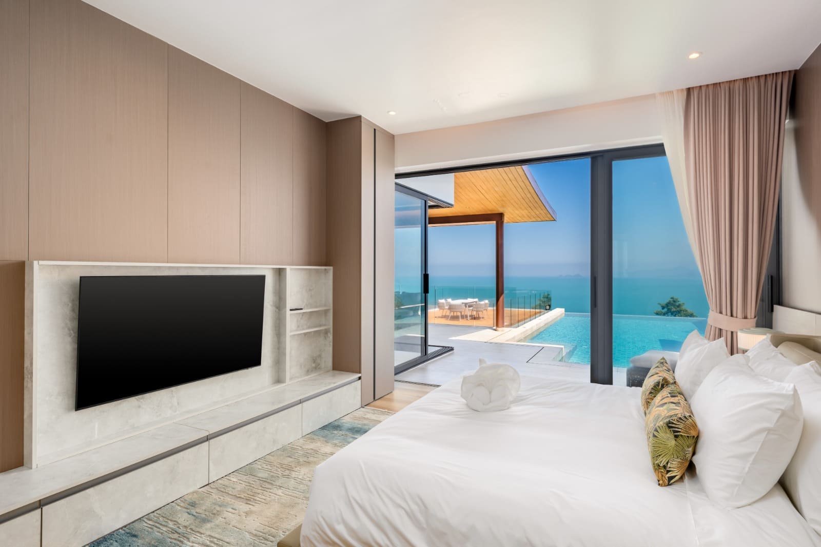 VILR-0082: Brand-new 3-bedroom modern thai-style villa with infinity pool & panoramic sunset sea views in Bang Por