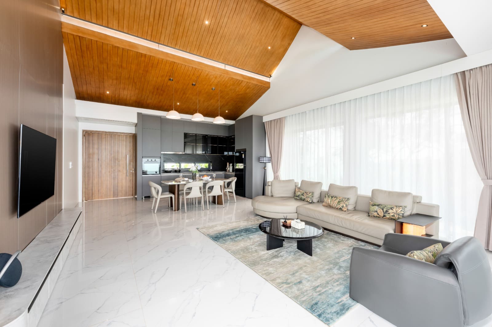 VILR-0082: Brand-new 3-bedroom modern thai-style villa with infinity pool & panoramic sunset sea views in Bang Por